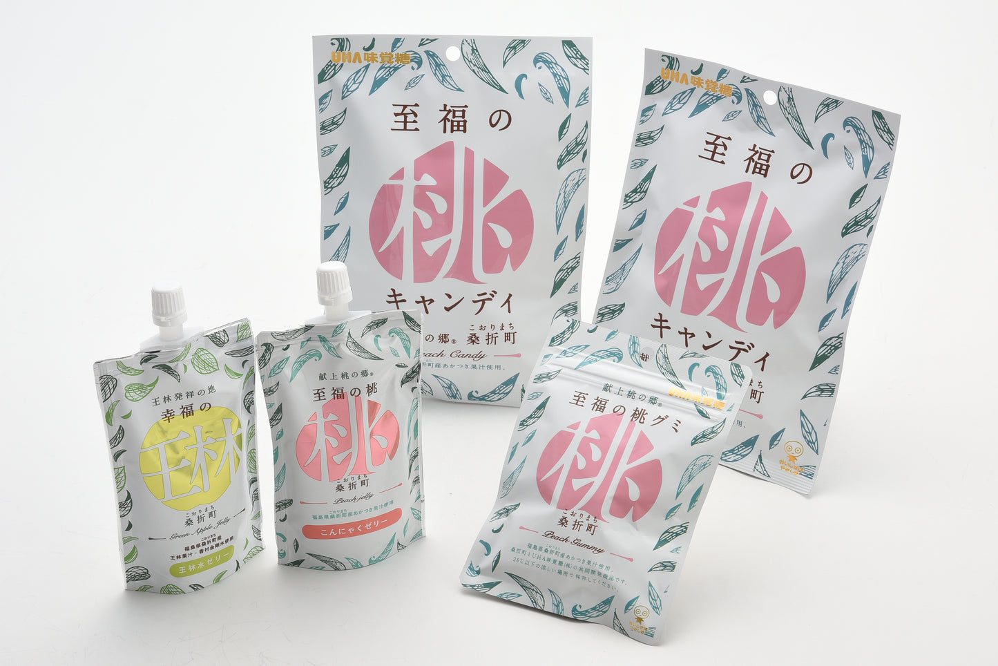 至福の桃セット(キャンディ2袋、ゼリー2個、グミ1袋)<送料別>