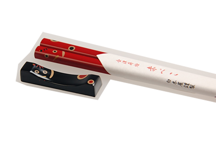 夫婦 箸・箸置きセット　赤べこ 【送料込】 8F-010
